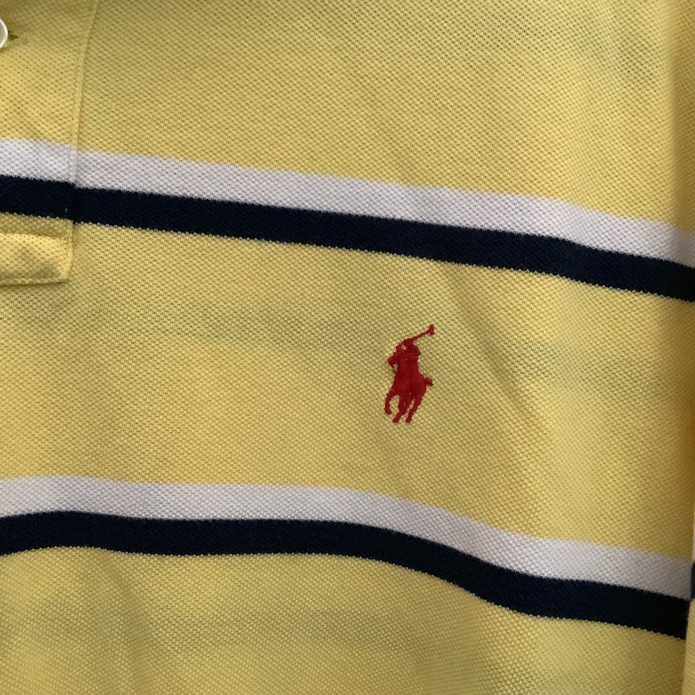 Polo by Ralph Lauren Yellow, White & Blue Striped w/ Red Pony Mens XXL - Picture 2 of 16
